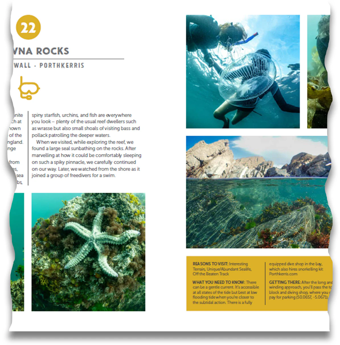 Snorkelling Britain book extract showing evocative photography and clear site-finding advice